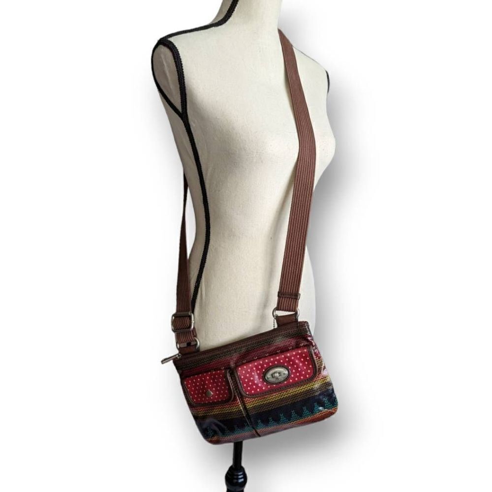 Fossil Key Per Coated Convas Multicolor Crossbody… - image 2